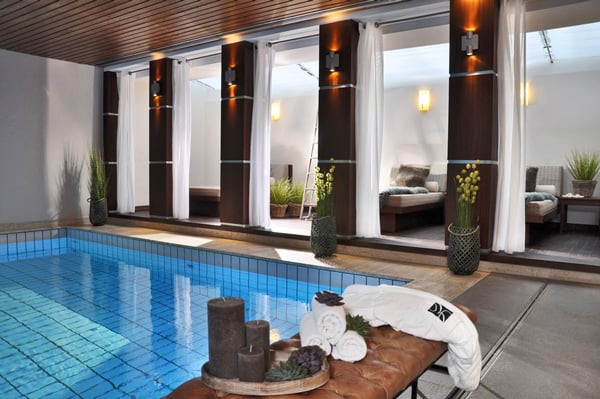 Modern wellness area with swimming pool