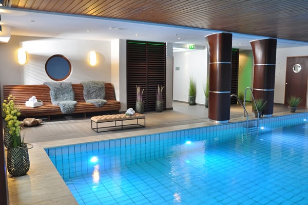 Modern wellness area with swimming pool